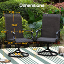 PHI VILLA Rattan Swivel Outdoor Dining Chairs