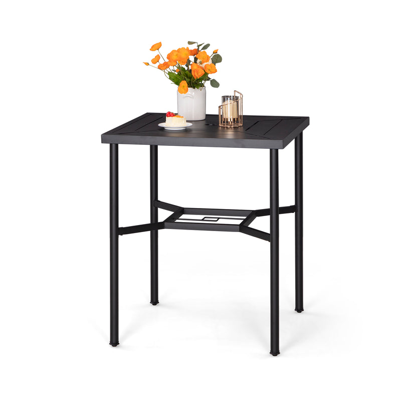 PHI VILLA Patio 32" Steel Square Bar Dining Table