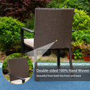 PHI VILLA 7-Piece Outdoor Dining Set with 6 Rattan Chairs & Acacia Wooden Table