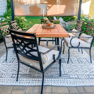 Vine 7 Piece Patio Dining Set with Acacia Wood Table