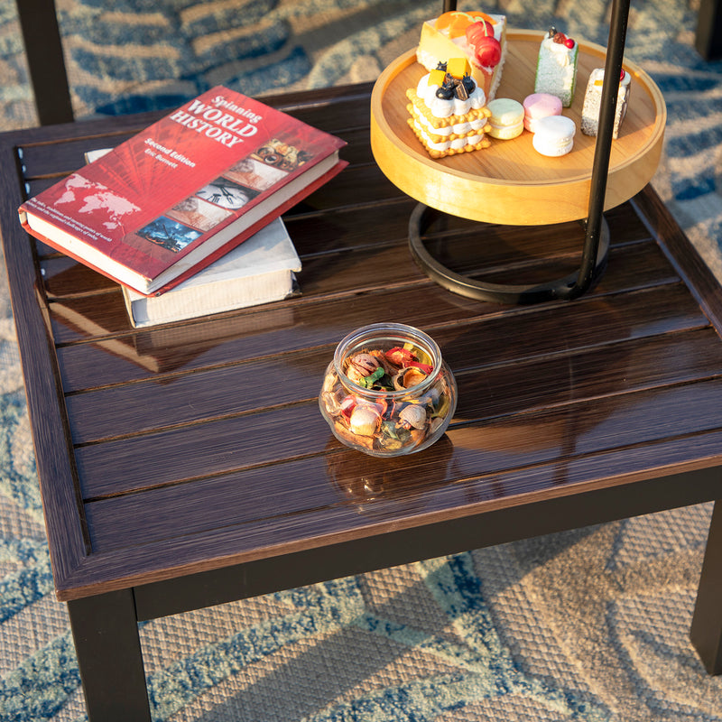 Phi Villa Outdoor Aluminum Sectional Sofa Set with Coffee Table