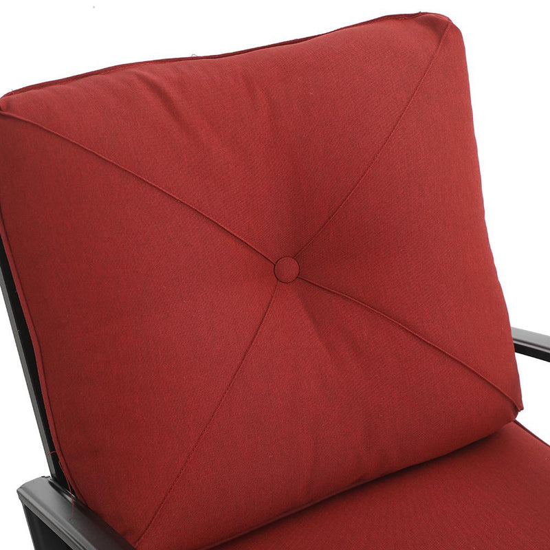 PHI VILLA C-Spring Metal Cushioned Lounge Chairs