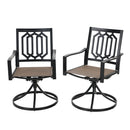 PHI VILLA Patio Outdoor Swivel Steel Dining Chair