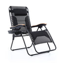 Phi Villa Patio Padded Oversize Recliner Zero Gravity Chair with Cup Holder