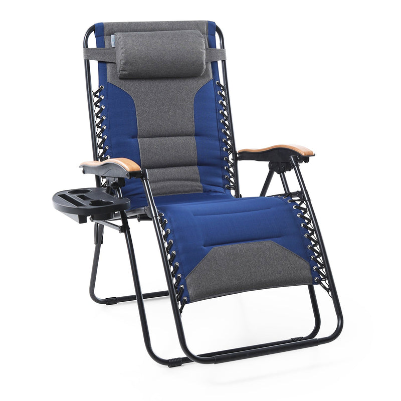 PHI VILLA Portable Stadium Seat Padded Chair with Armrests in Blue  THD-E01CC060100602 - The Home Depot