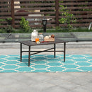 PHI VILLA Cast Aluminum Outdoor Patio Retro Tea Table