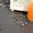 PHI VILLA Cast Aluminum Outdoor Patio Retro Tea Table