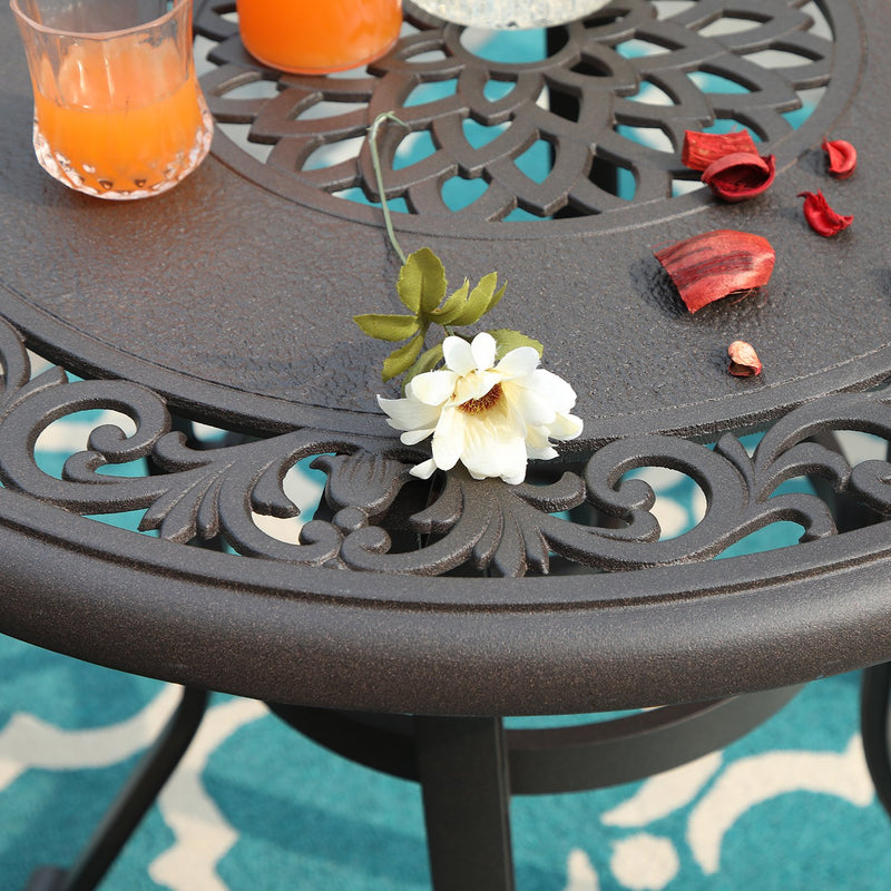 PHI VILLA 32" Cast Aluminum Round Outdoor Bar Table