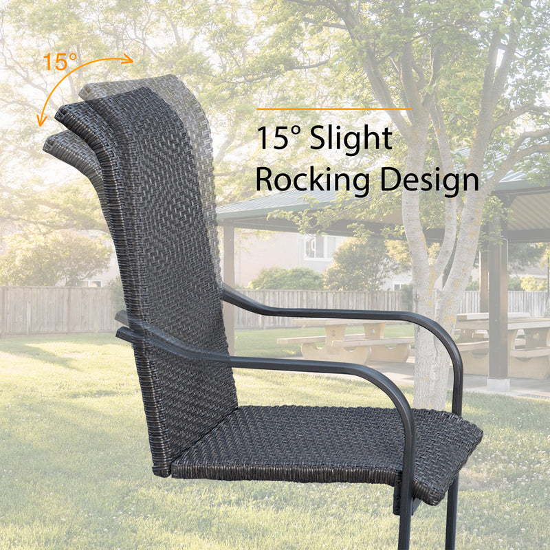 Phi Villa 7-Piece/9-Piece Patio Outdoor Dining Set with Steel Extendable Table & Rattan C-spring Chairs