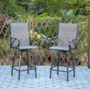 PHI VILLA Textilene Swivel Bar Stools With Curved Arms