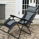 PHI VILLA Padded Zero Gravity Chair Adjustable Recliner With Cup Holder