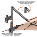 PHI VILLA 10ft Patio Square Umbrella Outdoor Offset Umbrella