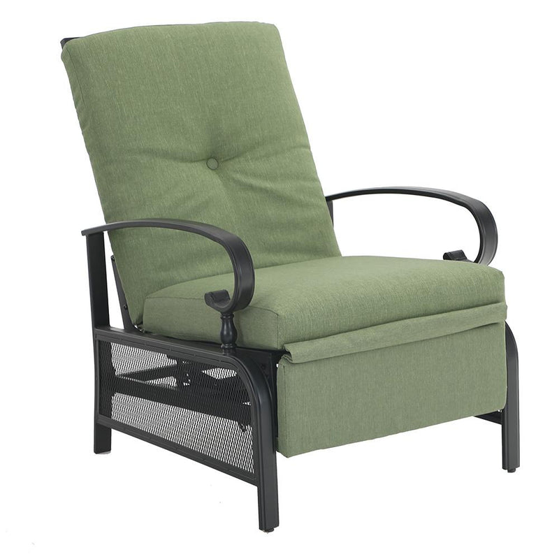 PHI VILLA Patio Lounge Chair Adjustable Metal Relaxing Recliner