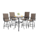 3/5-Piece Patio Bistro Set of Textilene Swivel Bar Stools PHI VILLA