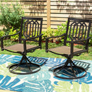 PHI VILLA Patio Outdoor Swivel Steel Dining Chair