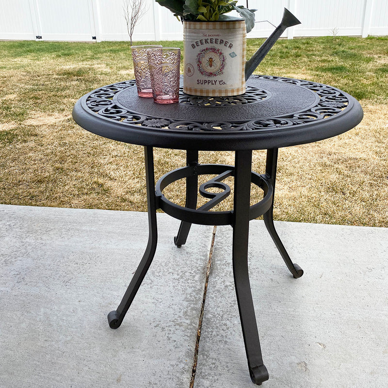 PHI VILLA 32" Cast Aluminum Round Outdoor Bar Table