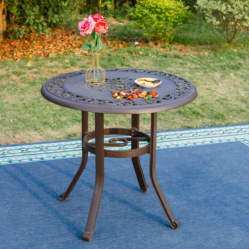 PHI VILLA 32" Cast Aluminum Round Outdoor Bar Table