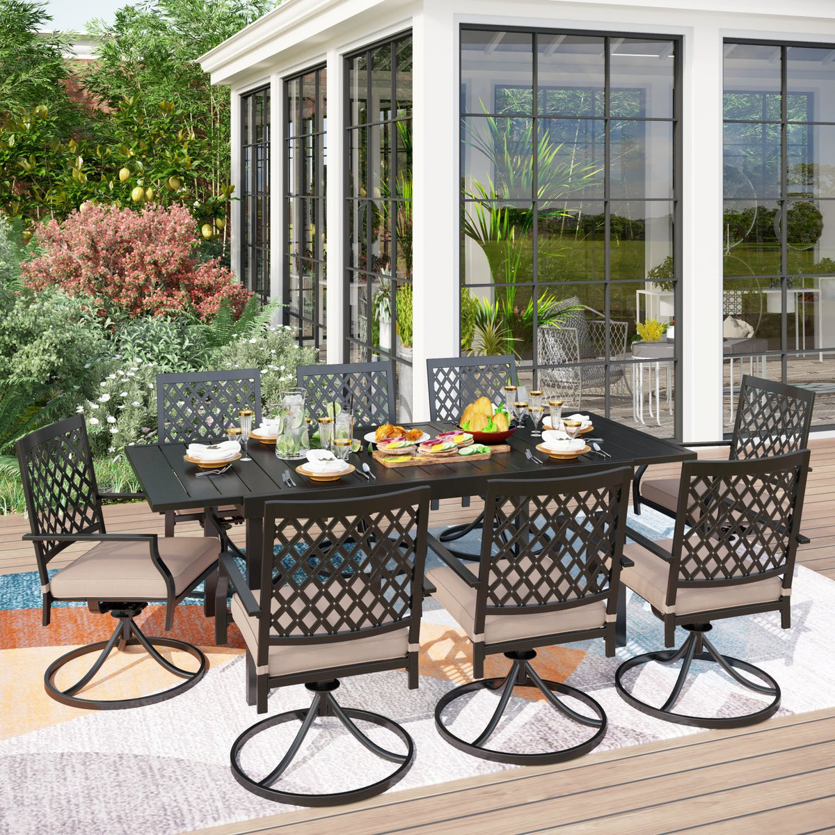Table Phi Villa Piece PHI VILLA 7-piece/ 9-piece Outdoor Patio