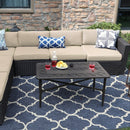 PHI VILLA Cast Aluminum Outdoor Patio Retro Tea Table