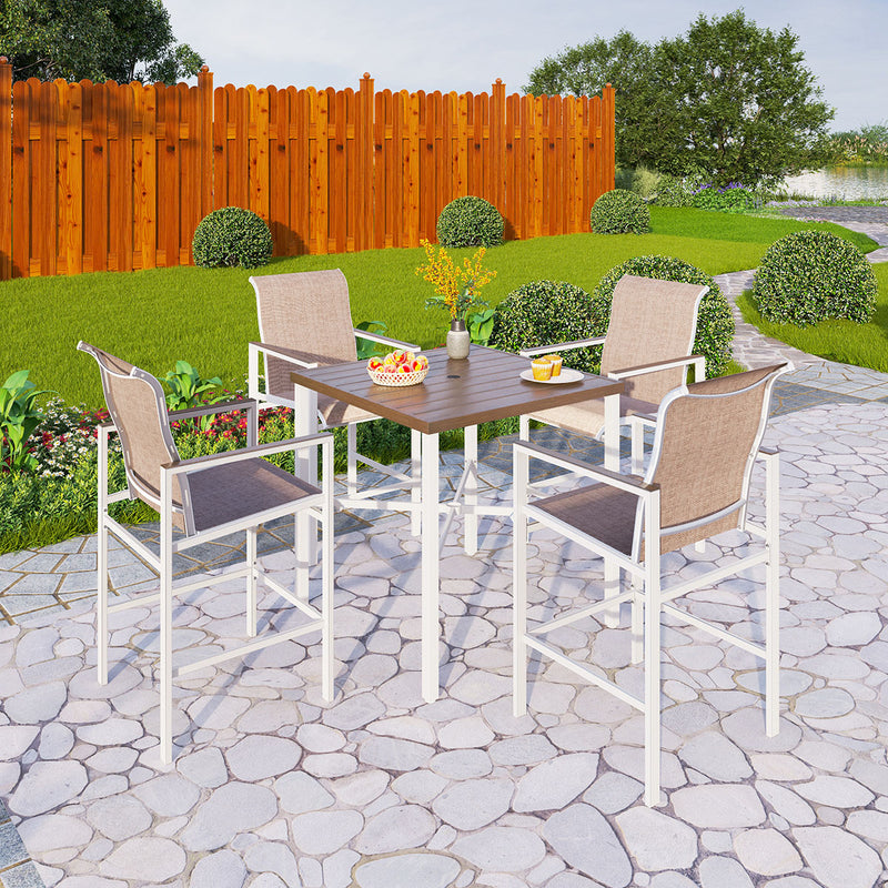 PHI VILLA Outdoor 5-Piece Steel Bar Set