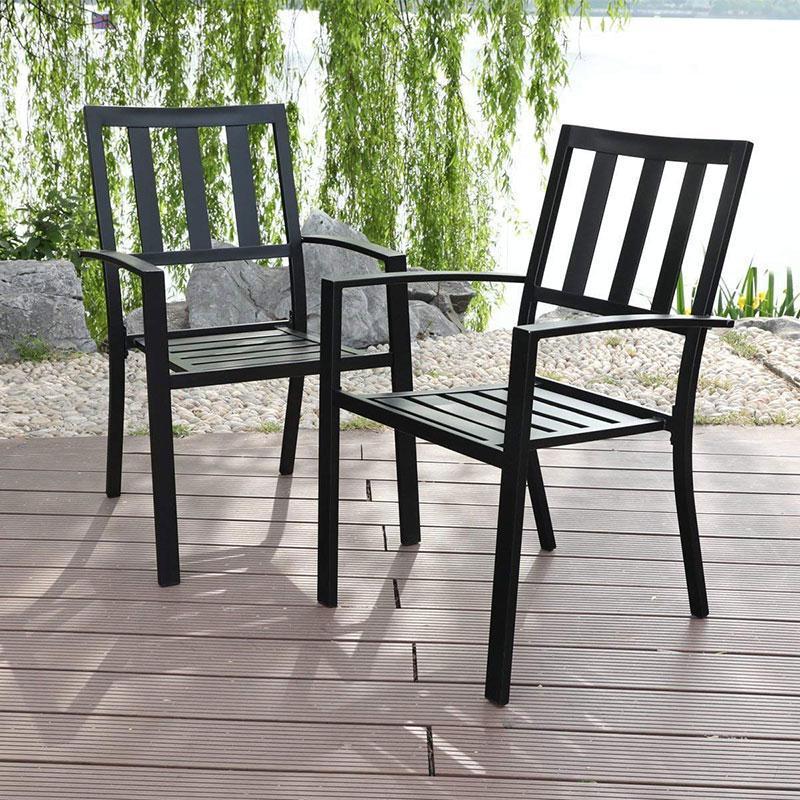 Patio Stackable Dining Chairs for Deck,Backyard PHI VILLA