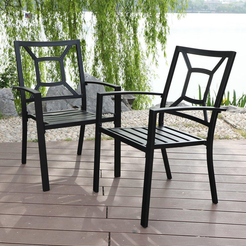 Patio Stackable Dining Chairs for Deck,Backyard PHI VILLA