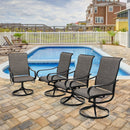 Patio Padded Swivel Dining Chairs for Porch, Deck, Backyard PHI VILLA