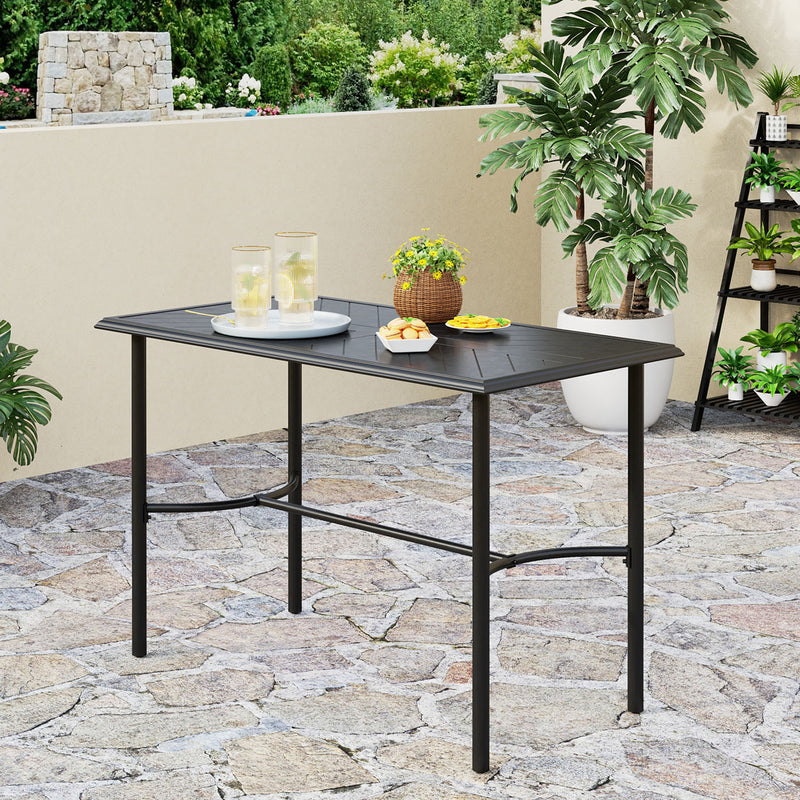 PHI VILLA Patio Large Height Metal Bar Table for 4-6 People