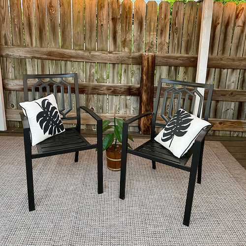 Patio Stackable Dining Chairs for Deck,Backyard PHI VILLA