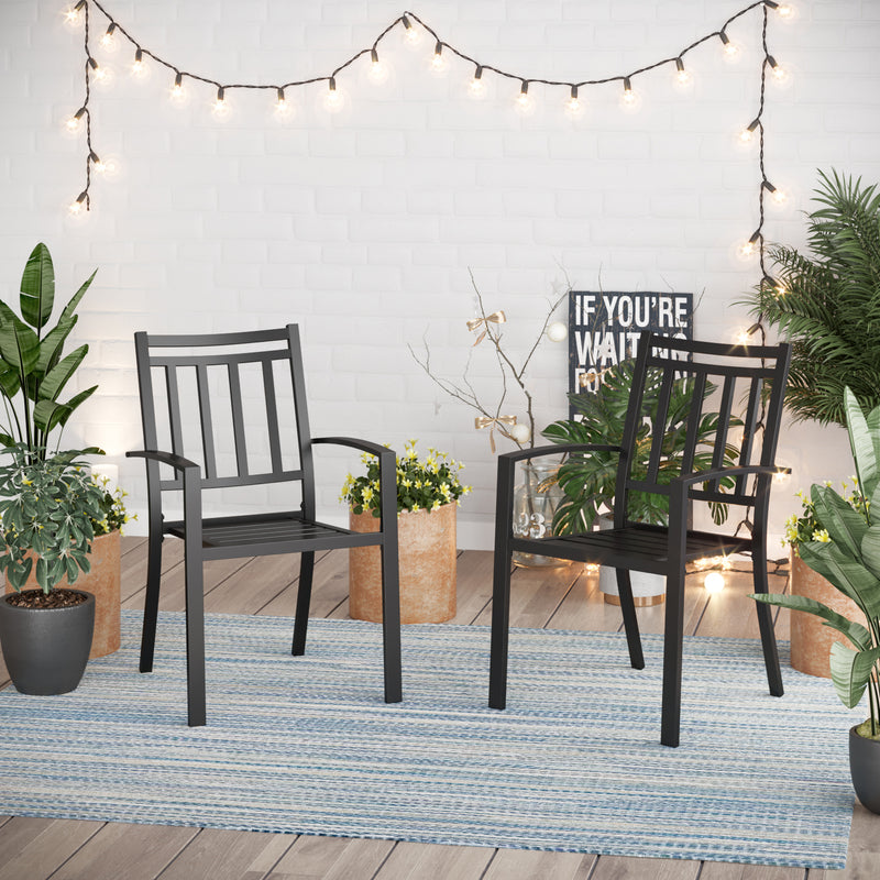 Patio Stackable Dining Chairs for Deck,Backyard PHI VILLA