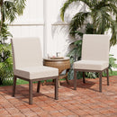PHI VILLA Patio Textilene Padded Fixed Dining Chairs, Set of 2