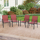 PHI VILLA Patio Textilene Fixed Dining Chairs