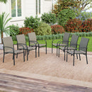 PHI VILLA Patio Textilene Fixed Dining Chairs
