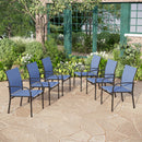 PHI VILLA Patio Textilene Fixed Dining Chairs