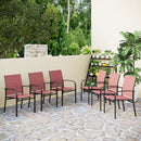 PHI VILLA Patio Textilene Fixed Dining Chairs