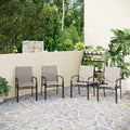 PHI VILLA Patio Textilene Fixed Dining Chairs