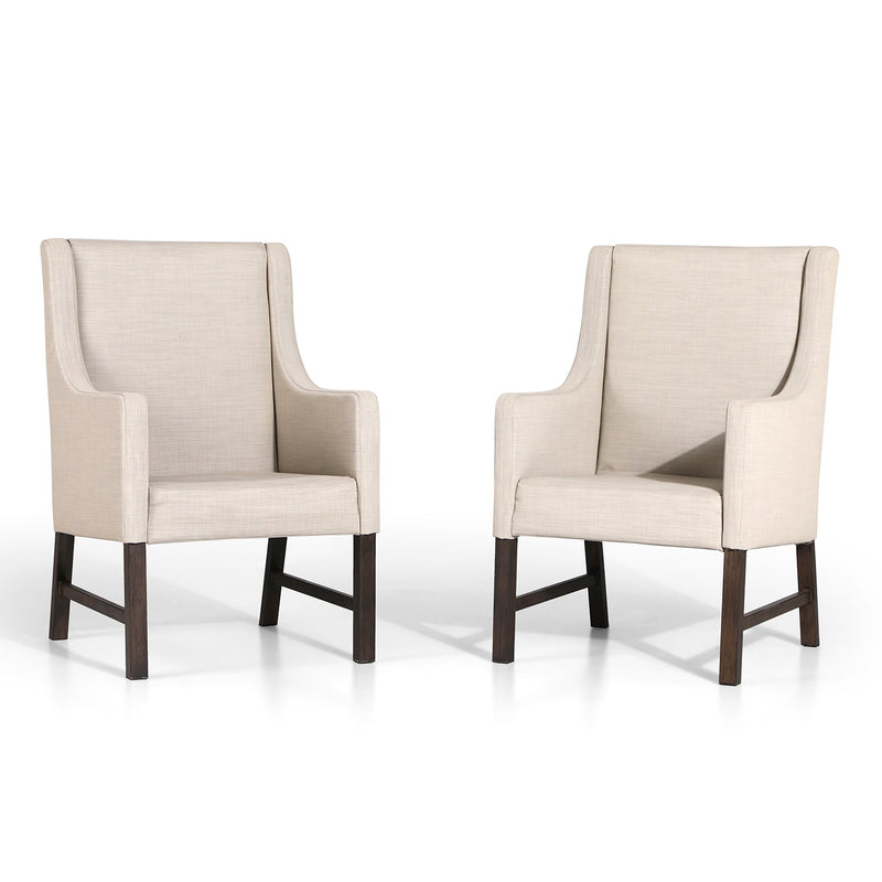 PHI VILLA Patio Textilene Fabric Padded Fixed Dining Chairs, Set of 2