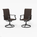 PHI VILLA Rattan Swivel Outdoor Dining Chairs