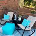 PHI VILLA Patio 1 Piece Rocking Chair Padded Steel Rocker Chair