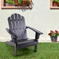 Phi Villa Patio High Shell-Shaped Back Wooden Lounge Adirondack Chair