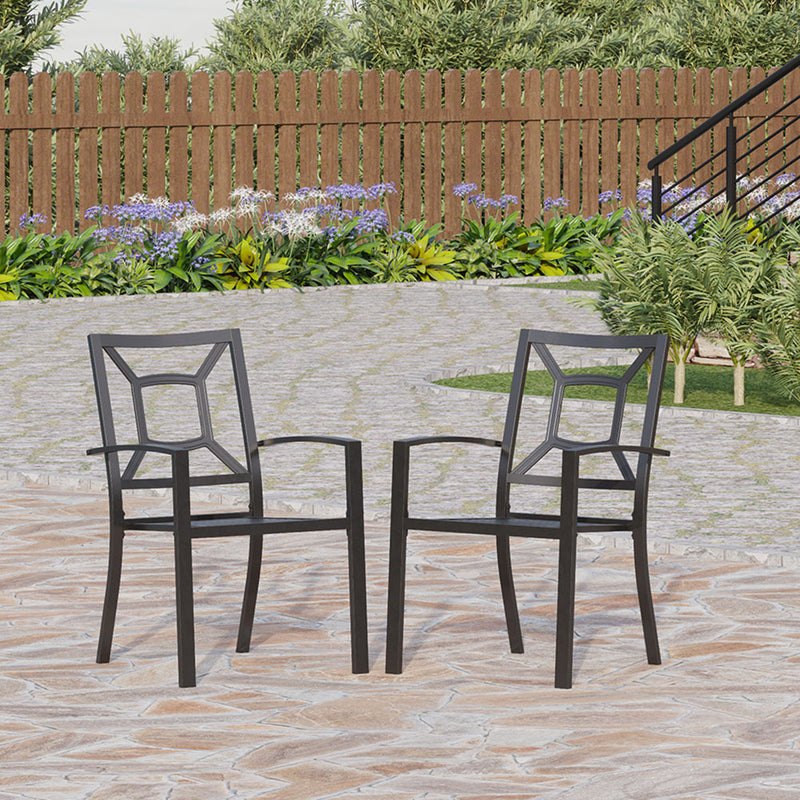 Patio Stackable Dining Chairs for Deck,Backyard PHI VILLA