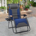 Phi Villa Patio Padded Oversize Recliner Zero Gravity Chair with Cup Holder