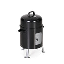 17" Portable Outdoor Smoker 2-In-1  Charcoal Grill Combo, Black-Captiva Designs