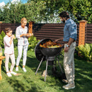 Portable Kettle Enamel Charcoal Grill Outdoor BBQ Black Grill-Captiva Designs