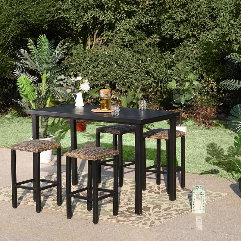 Phi Villa 5 Piece Bar Height Dining Set 