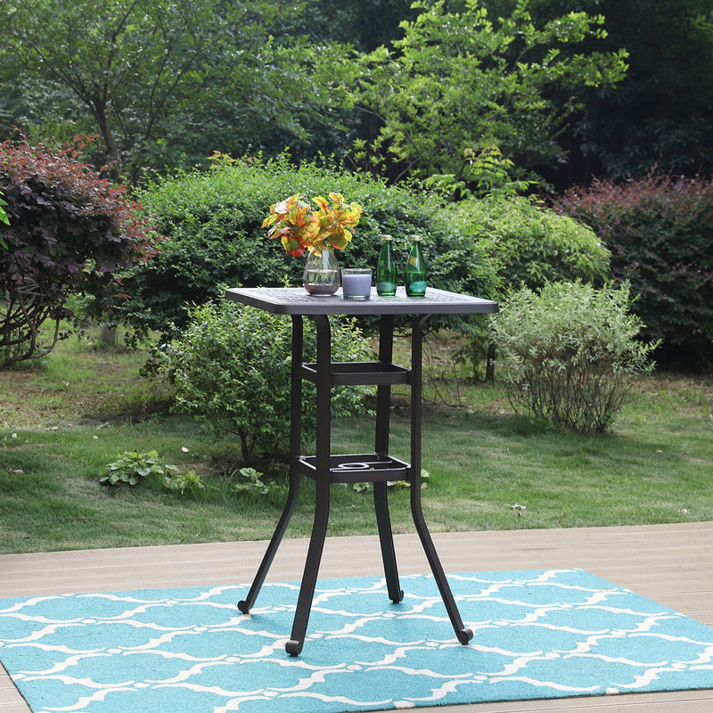 Cast aluminum bar height patio table hotsell