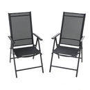 Phi Villa  Folding Sling Dining Chair Aluminum & Steel Frame, Set of 2