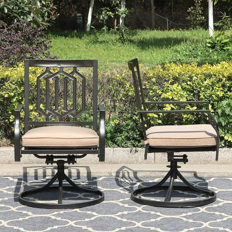 Phi Villa Outdoor Metal Dining Chairs fits Garden Backyard Chairs Furniture - Set of 2