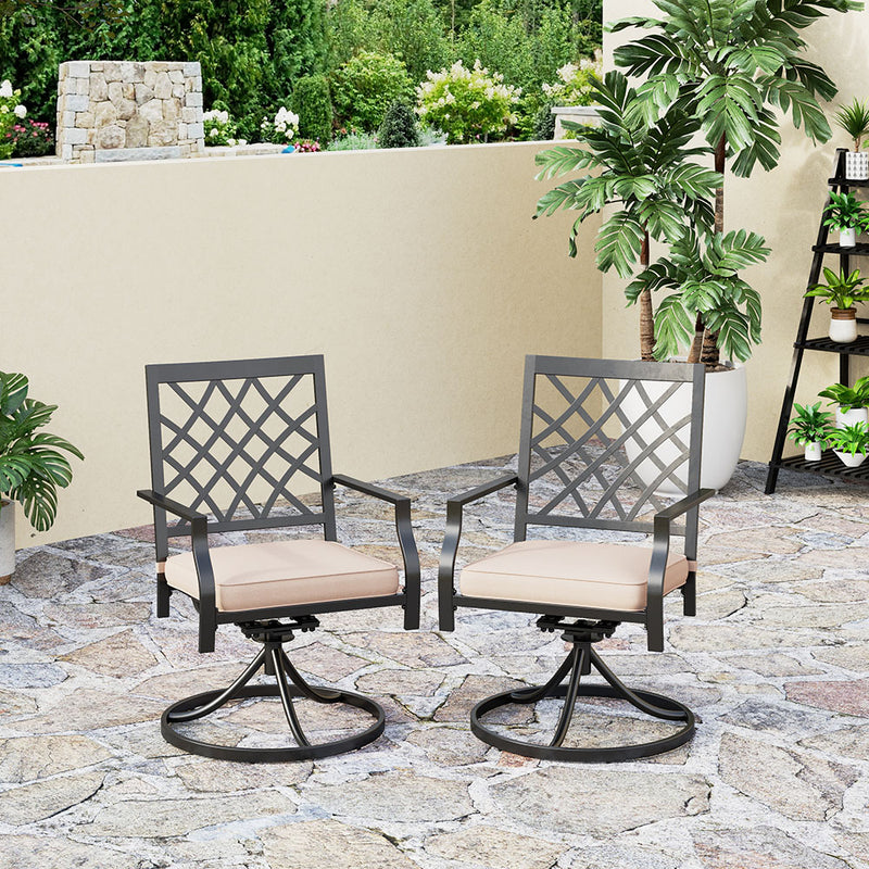 Phi Villa Outdoor Metal Dining Chairs fits Garden Backyard Chairs Furniture - Set of 2