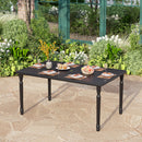 Phi Villa 60'' Outdoor Metal Dining Table with Cylindrical Legs